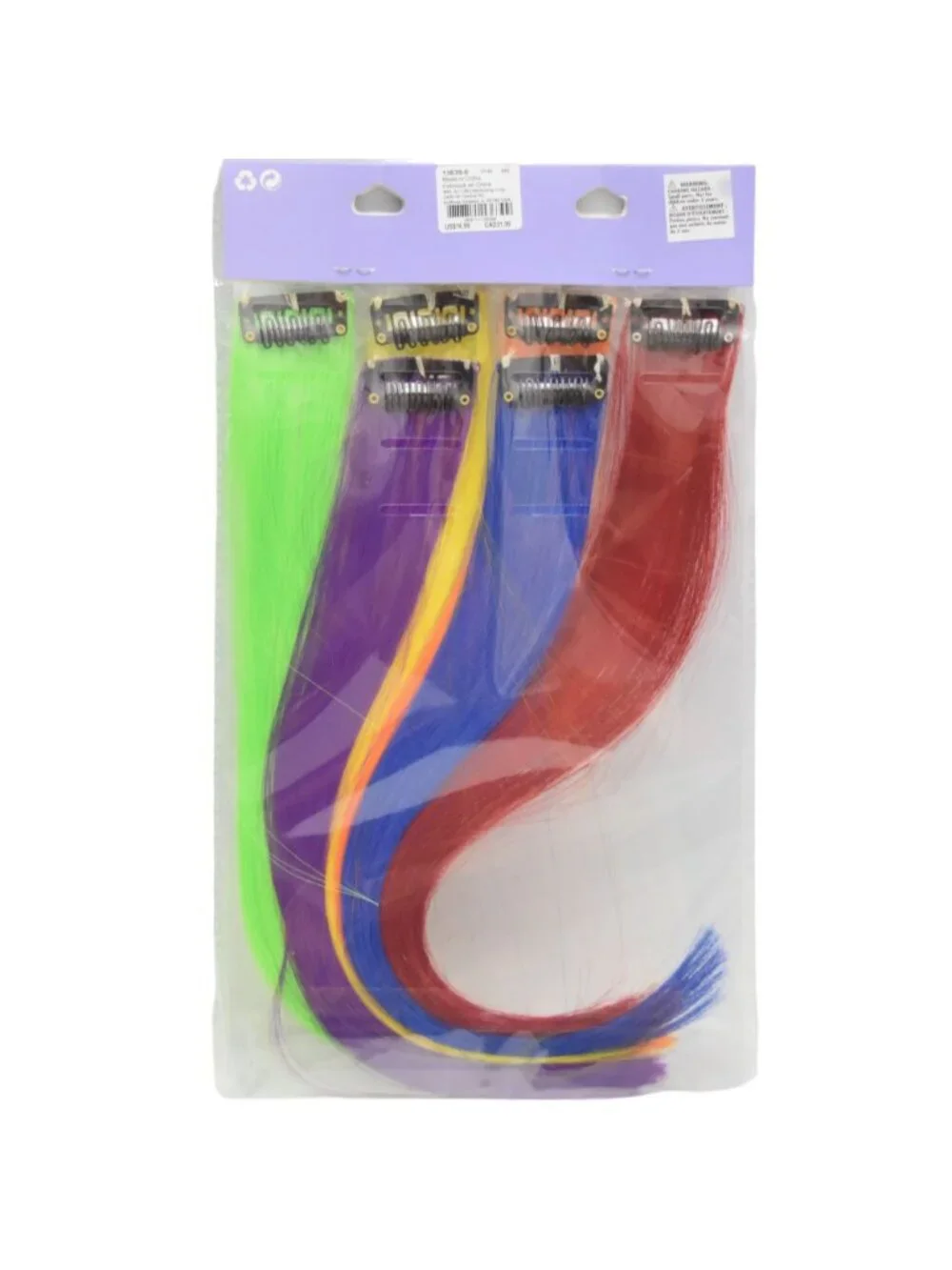 Claires Faux Hair Extensions 6 Piece Set Clip In Multicolor 20 Inch Synthetic NW